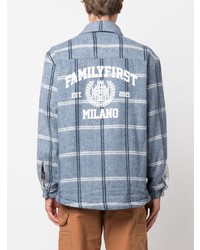 Family First Logo Print Checked Flannel Shirt
