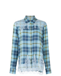 Ermanno Ermanno Lace Inserts Checked Shirt