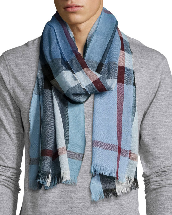 burberry scarf blue