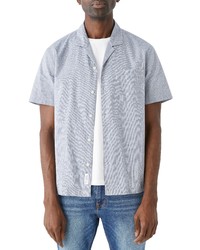 Frank and Oak Check Short Sleeve Organic Cotton Linen Button Up Shirt