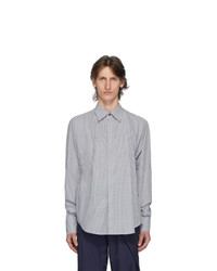 Bianca Saunders Blue And Brown Check Clinched Shirt