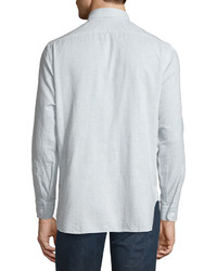Billy Reid Check Long Sleeve Sport Shirt Light Blue