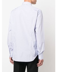 Canali Check Print Cotton Long Sleeve Shirt