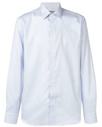 Canali Checked Pointed Collar Shirt