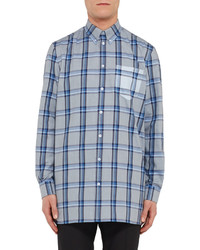 Givenchy Columbian Fit Button Down Collar Checked Cotton Shirt