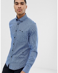 G Star Core Check Slim Fit Shirt In Blue