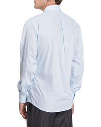 Brunello Cucinelli Dobby Check Woven Sport Shirt Powder Blue