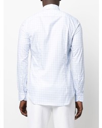 Canali Grid Print Long Sleeved Shirt