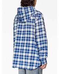 Diesel Long Sleeved Checkered Hooded Shirt