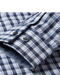 Michael Kors Michl Kors Slim Fit Cutaway Collar Checked Cotton Shirt