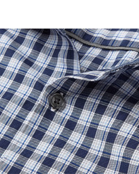 Michael Kors Michl Kors Slim Fit Cutaway Collar Checked Cotton Shirt