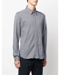 Emporio Armani Micro Pattern Long Sleeve Shirt