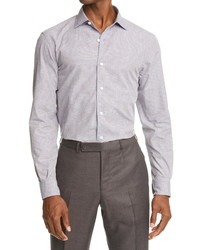 Ermenegildo Zegna Microcheck Cotton Button Up Shirt
