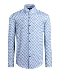 Bugatchi Ooohcotton Tech Diamond Check Knit Button Up Shirt