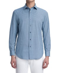 Bugatchi Ooohcotton Tech Dot Print Button Up Shirt In Lilac At Nordstrom