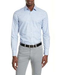 Canali Slim Fit Check Button Up Sport Shirt