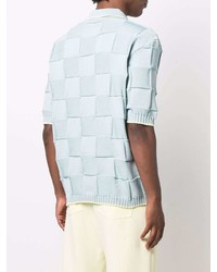 Opening Ceremony Check Texture Knitted Polo Top