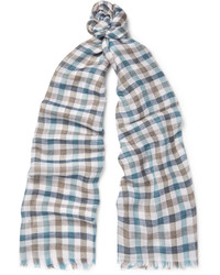 Loro Piana Checked Cashmere And Silk Blend Scarf
