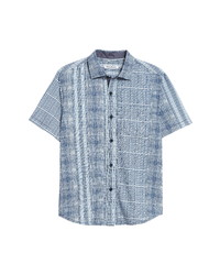 Tommy Bahama Bay Street Blues Short Sleeve Silk Button Up Shirt