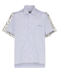 Y/Project Check Print Paisley Print Panel Cotton Shirt