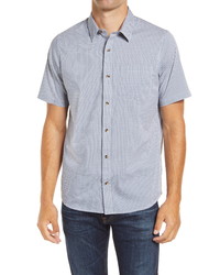 TravisMathew Dive Fit Plaid Short Sleeve Button Up Sport Shirt