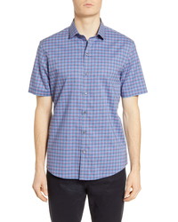 Zachary Prell Swanson Classic Fit Check Short Sleeve Button Up Shirt