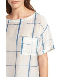 Eileen Fisher Check Organic Cotton Silk Top