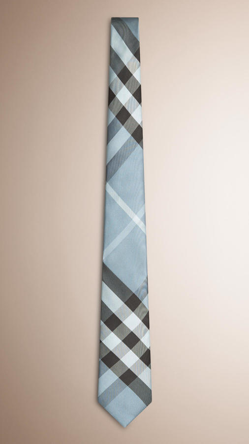 Modern Cut Check Silk Tie, | Burberry | Lookastic
