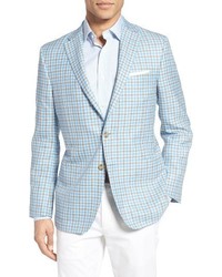 Hickey Freeman Classic Fit Check Wool Blend Sport Coat