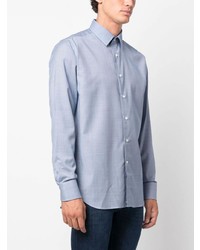 Canali Fine Check Pattern Wool Shirt