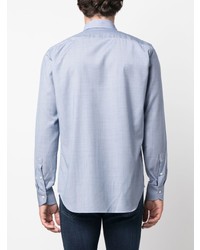 Canali Fine Check Pattern Wool Shirt