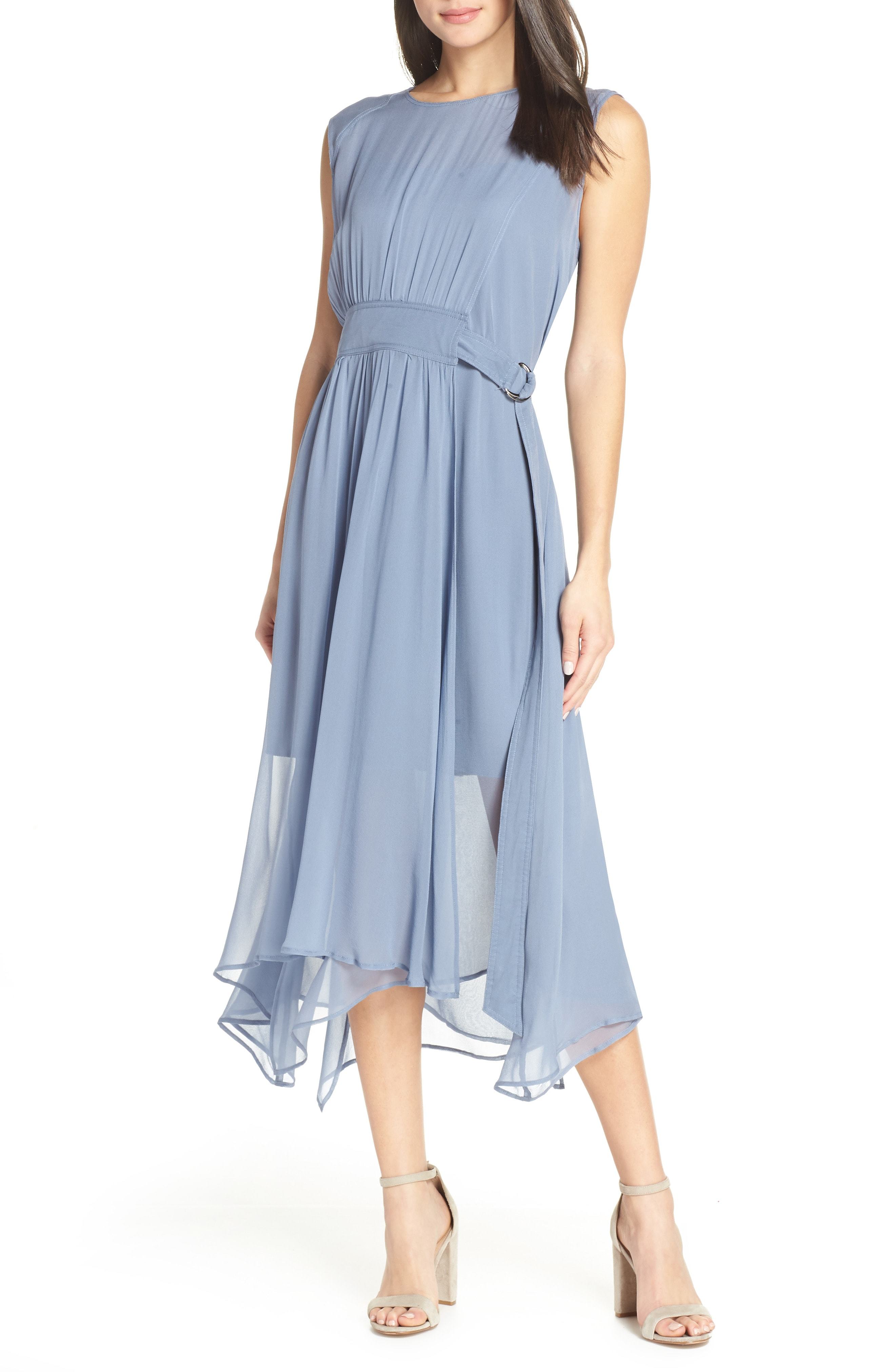 CAARA D Ring Chiffon Midi Dress, $179 | Nordstrom | Lookastic