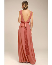 LuLu*s That Special Something Rusty Rose Maxi Dress