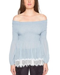 Willow & Clay Shirred Off The Shoulder Top