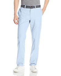 Haggar Belted Poplin Straight Fit Plain Front Pant