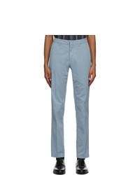Dunhill Blue Cotton Twill Chino Trousers