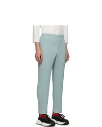 Homme Plissé Issey Miyake Blue Pleats Tailored Straight Leg Trousers