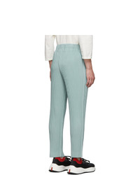 Homme Plissé Issey Miyake Blue Pleats Tailored Straight Leg Trousers