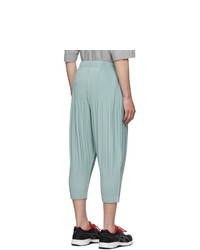Homme Plissé Issey Miyake Blue Pleats Tailored Wide Leg Trousers