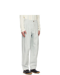 King and Tuckfield Blue Tapered Pleat Trousers