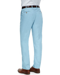 Incotex Chinolino Linencotton Trousers Pale Blue