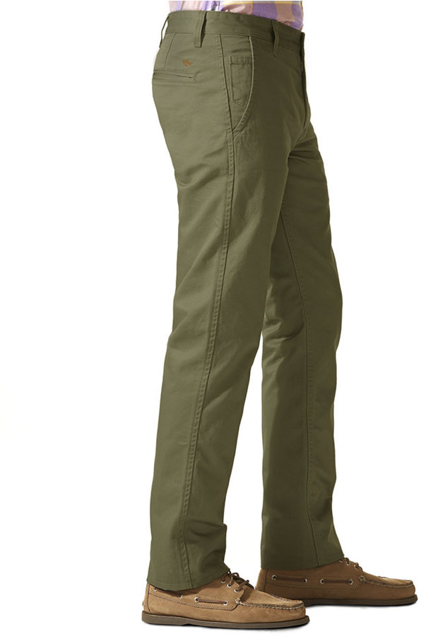 Dockers D1 Slim Fit Alpha Khaki Flat Front Pants, $68 | Macy's