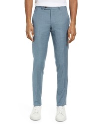 Ted Baker London Jerome Solid Stretch Wool Blend Dress Pants In Teal At Nordstrom