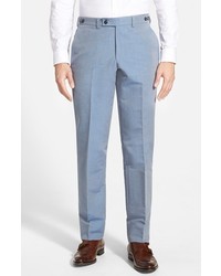 Ted Baker London Cook Slim Fit Flat Front Solid Cotton Trousers
