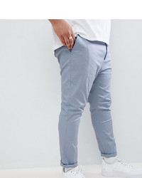 ASOS DESIGN Plus Skinny Cropped Chinos In Dusky Blue