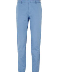 Incotex Slim Fit Brushed Cotton Twill Trousers