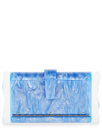 Edie Parker Lara Backlit Resin Clutch Bag Blue