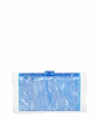 Edie Parker Lara Backlit Resin Clutch Bag Blue