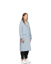 Proenza Schouler Blue White Label Double Face Long Coat