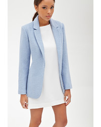 light blue boucle coat
